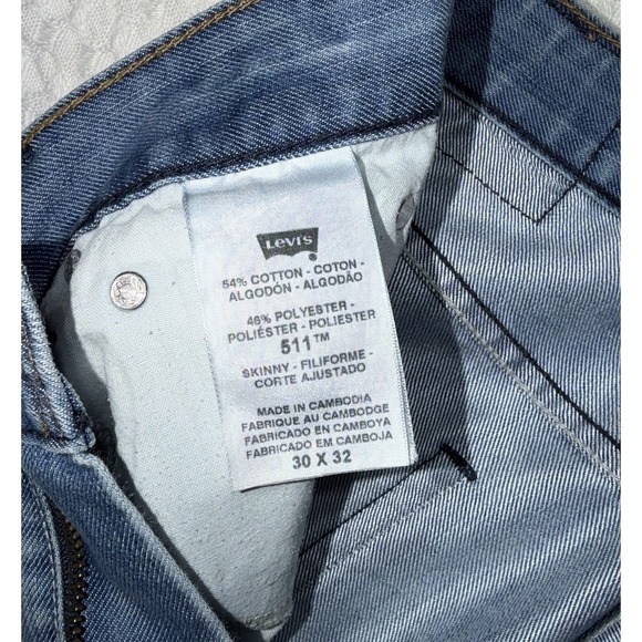 Levi's 511 Men's Light Wash Slim Fit Denim Jeans Size 30x32 - Picture 4 of 8